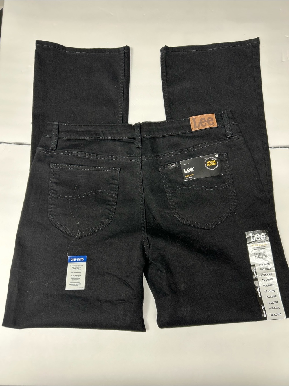 Lee Woman's Plus Black mid rise, Bootcut Jeans Size 16 Long